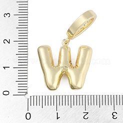 真鍮マイクロパヴェクリアキュービックジルコニアペンダント  長持ちメッキ  文字  文字W  19x19.5x4.5mm  穴：8.5x5.5mm&nbsp;KK-M289-01W-G