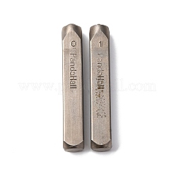 鉄製スタンプ9個  0~9番を含む  プラチナ  64.5x10.5x10.5mm&nbsp;AJEW-XCP0003-36
