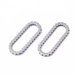 変色しにくい201ステンレススチール製リンクリング  レーザー切断  オーバル  ステンレス鋼色  15x6x1mm  内径：4x12mm&nbsp;STAS-N091-112