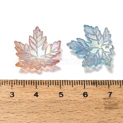透明なアクリルパーツ  ABカラー  メープルリーフチャーム  ミックスカラー  20x22x3.5mm  穴：1.4mm  約1000個/500g&nbsp;AC-CBA5040-06