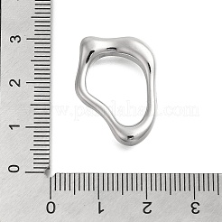 304ステンレススチールリンクリング  不規則な楕円形のリンク  ステンレス鋼色  24x17.5x4mm&nbsp;STAS-D192-11P