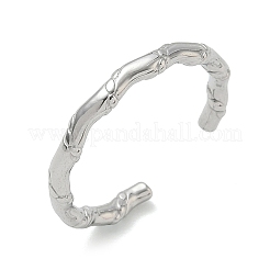 女性用304ステンレススチールカフオープンリング  竹  ステンレス鋼色  2.7mm  内径：18.2mm&nbsp;RJEW-L341-07B-P