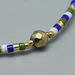 Adjustable Natural Pyrite Braided Bead Bracelets&nbsp;BJEW-F391-A06