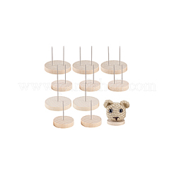 12Pcs 4 Styles Flat Round Wooden Doll Stands Display Holder&nbsp;DIY-GA0007-28