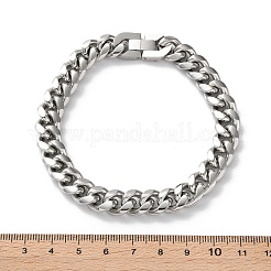 304 Stainless Steel Cuban Link Chain Bracelets for Men&nbsp;BJEW-Z081-01P-03