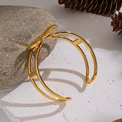 Bowknot 304 Stainless Steel Open Cuff Bangles&nbsp;MR5902