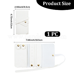 イヤリング、ブレスレット、ネックレス用のPUイミテーションレザージュエリーロール  長方形  ホワイト  122x64x15mm&nbsp;AJEW-WH20020-456B