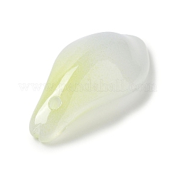 ガラスチャーム  ローゼルの葉のチャーム  シャンパンイエロー  22.5x11x7mm  穴：1mm&nbsp;GLAA-A011-04B