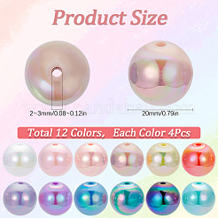 48Pcs 12 Colors Opaque Acrylic Beads&nbsp;MACR-SC0001-36
