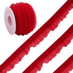 5ヤードの伸縮性のあるベルベットオーガンジーリボン  レッド  5/8インチ（15mm）&nbsp;SRIB-TA0001-28B