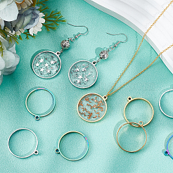 12Pcs 3 Styles 304 Stainless Steel Open Back Bezel Flat Round Pendants&nbsp;FIND-UN0002-73