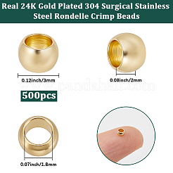 500Pcs 304 Stainless Steel Spacer Beads&nbsp;STAS-BBC0009-04A