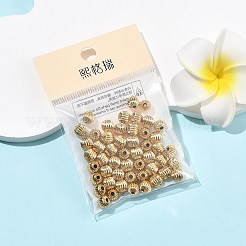 シェグレース真鍮スペーサービーズ  カドミウムフリー＆ニッケルフリー＆鉛フリー  ラウンド  波形の  18KGP本金メッキ  6mm  穴：1.6mm&nbsp;XGRPCF283-182G