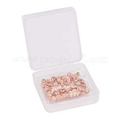 PVD Vacuum Plating Brass Corrugated Round Spacer Beads Set&nbsp;KK-LS0001-10C-RG