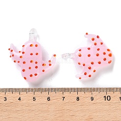 手作りランプワークペンダント  ラベンダーブラッシュ  35.5x30x9.5mm  穴：3.5mm&nbsp;LAMP-S068-01E
