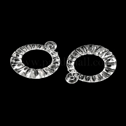 透明なアクリルパーツ  リングチャーム  透明  29.5x25x5mm  穴：1.8mm  約581個/500g&nbsp;TACR-G048-19