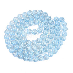 Transparent Half Spray Painted Glass Beads Strands&nbsp;GLAA-Q110-02A-03