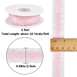 10 Yards Polyester Pleated Lace Trim&nbsp;OCOR-WH0080-93C