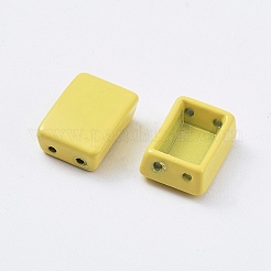 スプレー塗装合金マルチ連リンク  タイル弾性ブレスレット作り用  長方形  緑黄  11.3x8x4mm  穴：0.8mm&nbsp;PALLOY-G268-B-016
