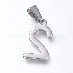 変色しない304ステンレススチールペンダント  数  ステンレス鋼色  NUM。2  20.5x11x1.5mm  穴：6x3mm&nbsp;STAS-L210-05C-P