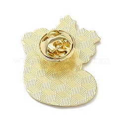 クリスマステーマのエナメルピン  バックパックの服のための黄金の合金のブローチ  靴  29x25x1.5mm&nbsp;JEWB-H021-12C