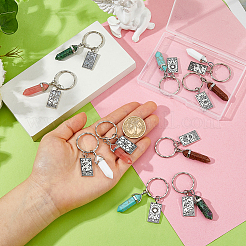 10Pcs Natural & Synthetic Gemstone Keychains&nbsp;KEYC-FH00105
