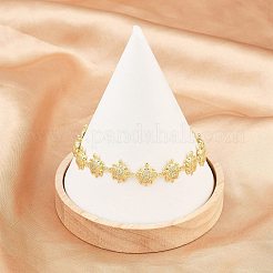 Brass Micro Pave Clear Cubic Zirconia Link Chain Bracelets for Women&nbsp;BJEW-A090-11C-G