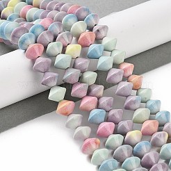 天然レインボーアラシャン瑪瑙ビーズ連売り  染め  ソーサービーズ  ミックスカラー  10.5x8~10mm  穴：0.7mm  約46個/連  15.83インチ（40.2cm）&nbsp;G-NH0022-I01-01