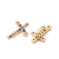 Easter Brass Micro Pave Colorful Cubic Zirconia Slide Charms&nbsp;CU-K002-22G