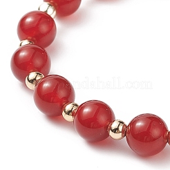 Natural Gemstone Round Beads Beaded Bracelets&nbsp;BJEW-JB09051