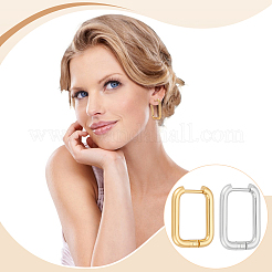 10 Pairs 2 Colors Stainless Steel Huggie Hoop Earrings&nbsp;EJEW-UN0003-05