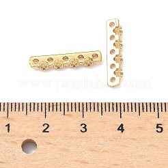 真鍮マイクロパヴェクリアキュービックジルコニアスペーサーバー  18KGP本金メッキ  菱形  19.5x4.5x3mm  穴：1.4mm&nbsp;KK-Z139-11G-03