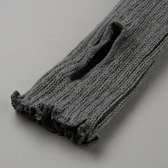 アクリル繊維糸レッグウォーマーソックス  女性用冬用暖かいロングブーツレッグカバー  グレー  408x66x4.5mm&nbsp;AJEW-WH20064-45B