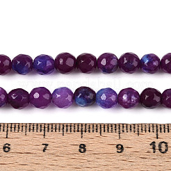 染め加工天然石ホワイトジェイドビーズ連売り  ラウンド  多面カット  パープル  5.5~6.2mm  穴：1mm  約65~66個/連  14.76~15.16''（37.5~38.5センチメートル）&nbsp;X-G-T139-6mm-60-15