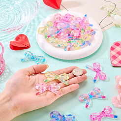60Pcs 6 Colors Acrylic Bowknot Cabochons&nbsp;MACR-TA0002-89