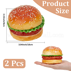 合成皮革のハンバーガーディスプレイ装飾  マイクロ風景装飾アクセサリー  カラフル  101x80mm&nbsp;DJEW-CN0001-48
