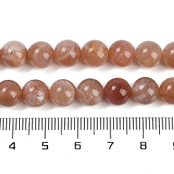 天然サンストーンラウンドビーズ連売り  8~9mm  穴：1mm  約47個/連  15インチ&nbsp;G-F266-11-8mm-01