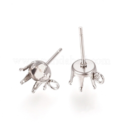 Non-Tarnish 304 Stainless Steel Post Stud Earring Settings&nbsp;X-STAS-L238-026C-P