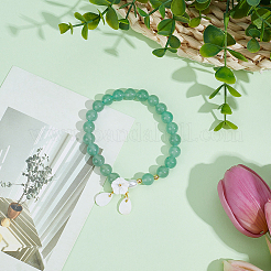 1Pc Natural Green Aventurine & Glass Pearl & Freshwater Shell Beads Charm Bracelets&nbsp;BJEW-BM0001-04