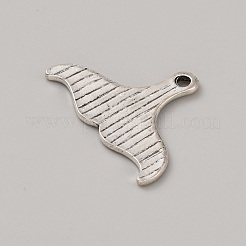オーシャンテーマアロイエナメルペンダント  アンティークシルバー  魚の尾  19x25.5x1.5mm  穴：2mm&nbsp;LS-ENAM-CJC0022-14G-AS