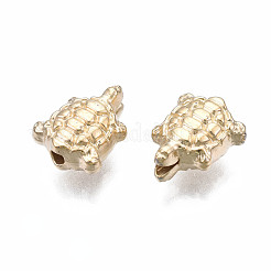 Absプラスチックビーズのめっき  カメ  ライトゴールドメッキ  9.5x8x4mm  穴：1.4mm&nbsp;KY-N007-84
