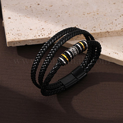Imitation Leather Cord Multi-strand Bracelets for Men&nbsp;PW-WGD2A27-05
