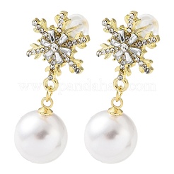 Christmas Alloy Rhinestone Dangle Stud Earrings&nbsp;EJEW-F408-05G