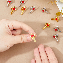 24Pcs 2 Colors Cross with Heart Alloy Enamel Lapel Pin Backs for Backpack Clothes&nbsp;JEWB-FG0001-59