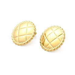 女性用304ステンレススチールスタッドピアス  ゴールドカラー  フラットラウンド  22mm&nbsp;EJEW-U020-01G