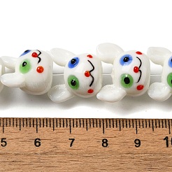 手作りランプワークビーズ連売り  兎  レッド  16x14x14mm  穴：2mm  約35個/連  18.66''（47.4センチメートル）&nbsp;LAMP-Z010-01