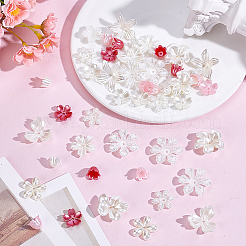 140色の樹脂ビーズキャップ14個  花  ミックスカラー  11~25x10~26mm  10個/スタイル&nbsp;RESI-AR0001-56