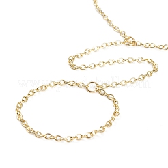 Brass Cable Chain Ring Bracelets for Women&nbsp;BJEW-L690-01G