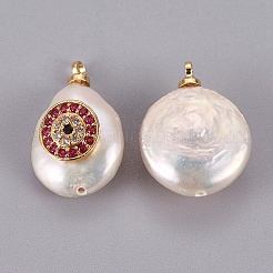 Natural Cultured Freshwater Pearl Pendants&nbsp;PEAR-F008-45G-2