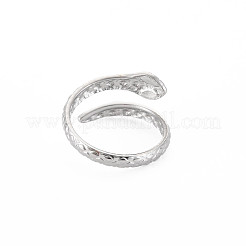Non-Tarnish 304 Stainless Steel Snake Wrap Open Cuff Ring for Women&nbsp;RJEW-S405-218P